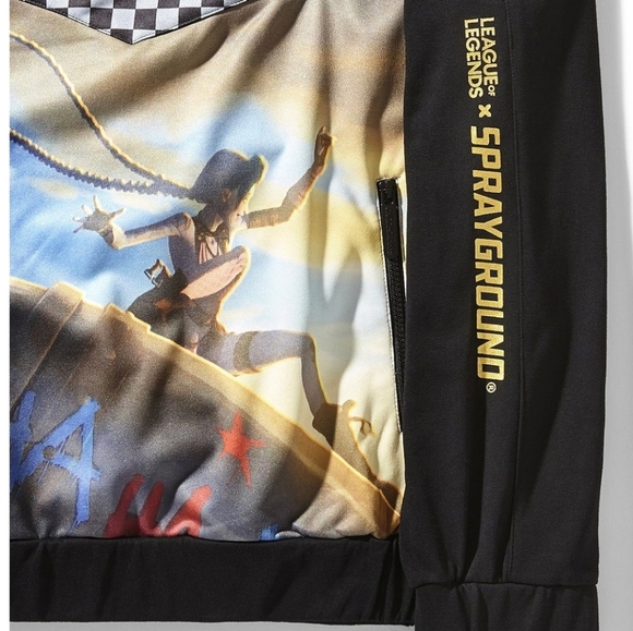 Sprayground League of Legends Jinx Checkered Hoody XL - Picture 3 of 12